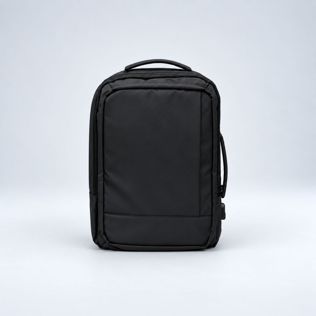 Black Commuter laptop backpack front view #Colour_Black