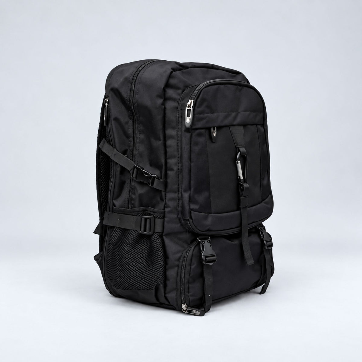 Black Sharp Travel Expandable Travel Backpack front view