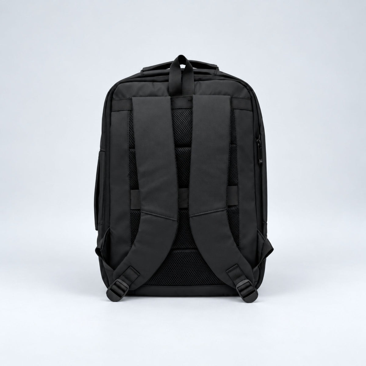 Black Commuter laptop backpack padded shoulder straps #Colour_Black